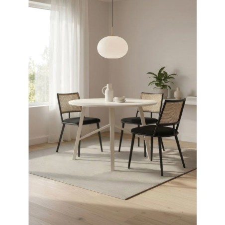 Table a Manger ELURU - Beige - Ronde - 4 personnes - 100 x 76 cm