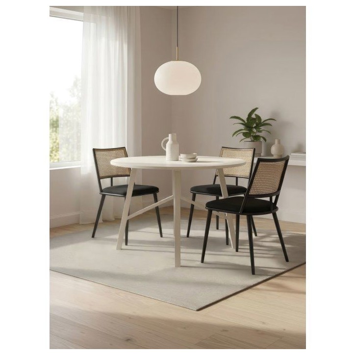 Table a Manger ELURU - Beige - Ronde - 4 personnes - 100 x 76 cm