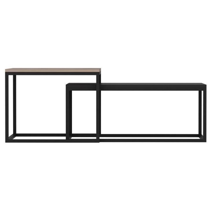 Table basse - LEKA - Rectangulaire - Anhtracite - 72 x 45 x 37 cm