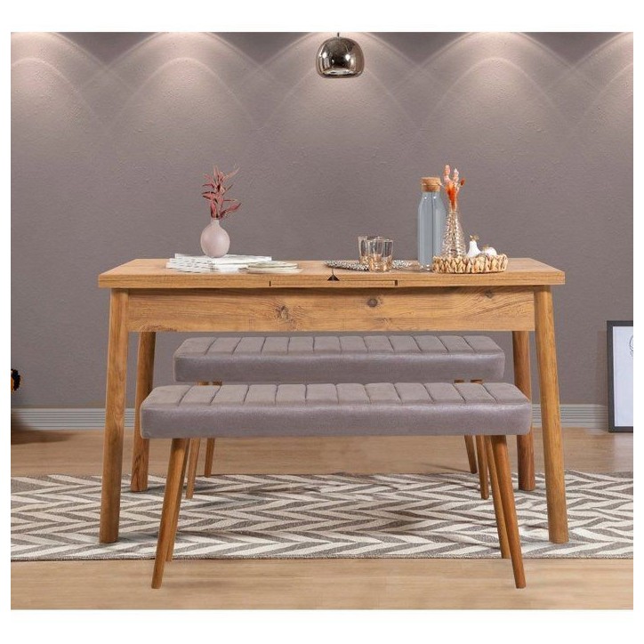 Table a manger - SANTIAGO - Extensible - Rectangulaire - 4 personnes - 120 x 77 x 75 cm - Pin atlantique Table a manger - SANTIAGO - Extensible - Rectangulaire - 4 personnes - 120 x 77 x 75 cm - Pin atlantique