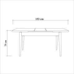 Table a manger - SANTIAGO - Extensible - Rectangulaire - 4 personnes -