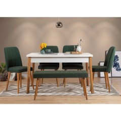 Table a manger - COSTA - Rectangulaire - 4 personnes - 120 x 77 x 75 c