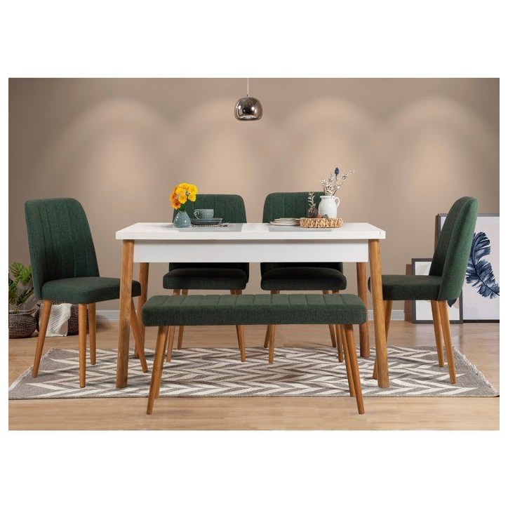 Table a manger - COSTA - Rectangulaire - 4 personnes - 120 x 77 x 75 cm - Pin atlantique / Blanc Table a manger - COSTA - Rectangulaire - 4 personnes - 120 x 77 x 75 cm - Pin atlantique / Blanc