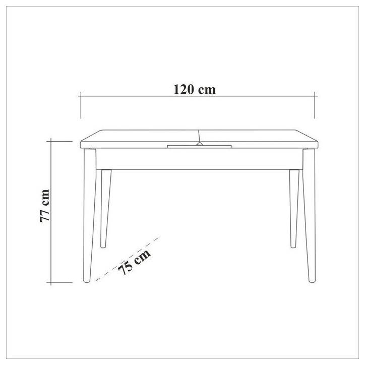 Table a manger - COSTA - Rectangulaire - 4 personnes - 120 x 77 x 75 cm - Pin atlantique / Blanc Table a manger - COSTA - Rectangulaire - 4 personnes - 120 x 77 x 75 cm - Pin atlantique / Blanc