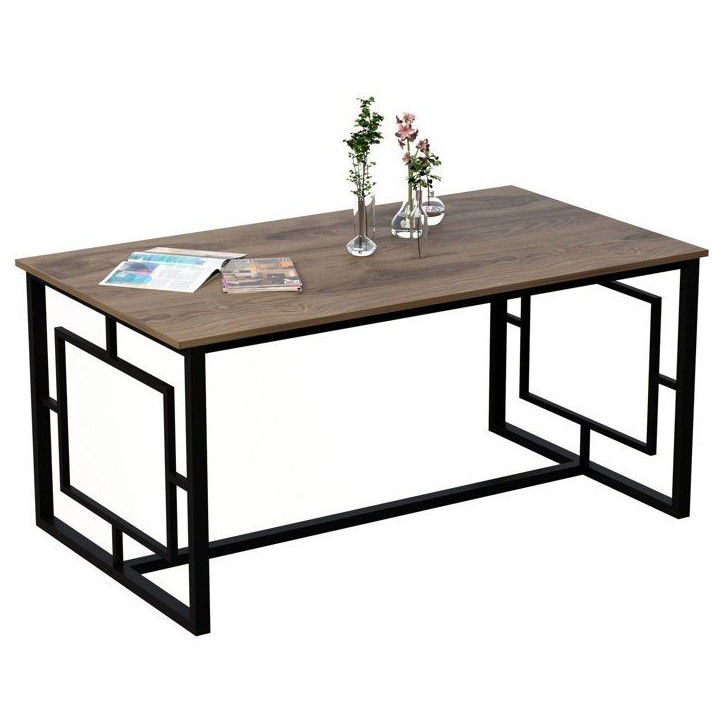 Table a manger - ALIN - Rectangulaire - 4 personnes - 160 x 76 x 90 cm - Noyer / Noir Table a manger - ALIN - Rectangulaire - 4 personnes - 160 x 76 x 90 cm - Noyer / Noir