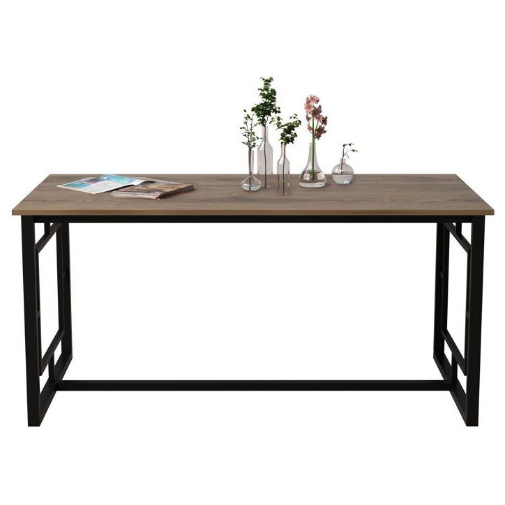 Table a manger - ALIN - Rectangulaire - 4 personnes - 160 x 76 x 90 cm - Noyer / Noir Table a manger - ALIN - Rectangulaire - 4 personnes - 160 x 76 x 90 cm - Noyer / Noir