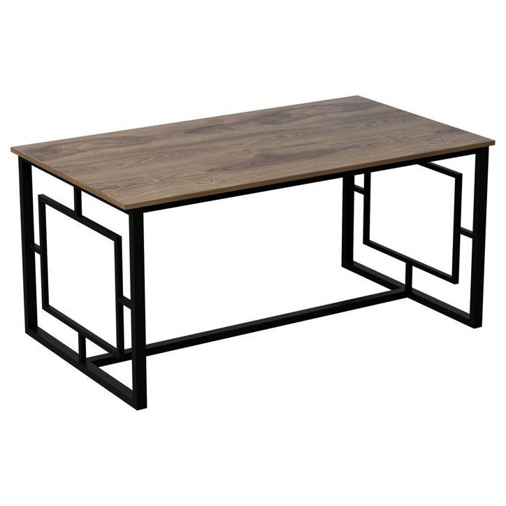 Table a manger - ALIN - Rectangulaire - 4 personnes - 160 x 76 x 90 cm - Noyer / Noir Table a manger - ALIN - Rectangulaire - 4 personnes - 160 x 76 x 90 cm - Noyer / Noir