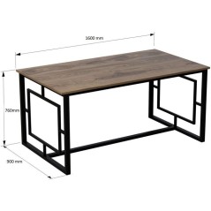 Table a manger - ALIN - Rectangulaire - 4 personnes - 160 x 76 x 90 cm