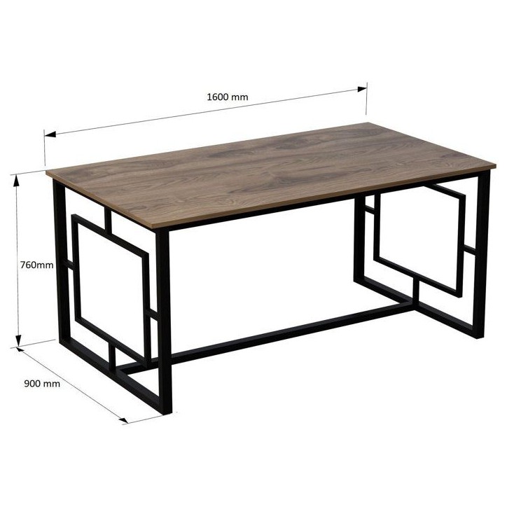 Table a manger - ALIN - Rectangulaire - 4 personnes - 160 x 76 x 90 cm - Noyer / Noir Table a manger - ALIN - Rectangulaire - 4 personnes - 160 x 76 x 90 cm - Noyer / Noir