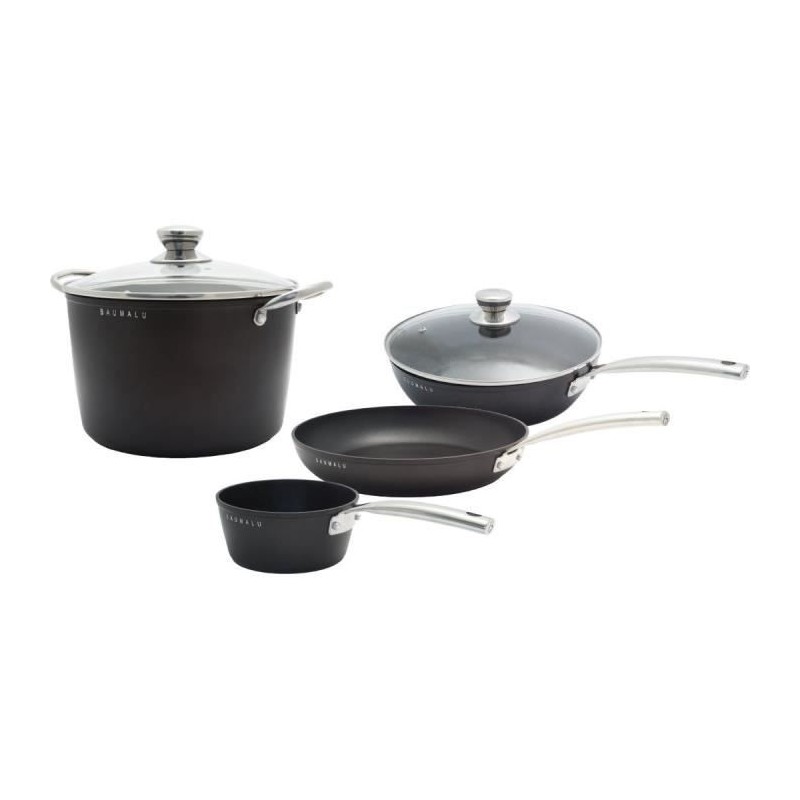 Batterie de cuisine - Tous feux dont induction - Baumalu - Aluminium f Batterie de cuisine - Tous feux dont induction - Baumalu - Aluminium f