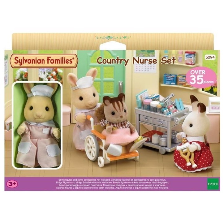 Figurines miniatures - SYLVANIAN FAMILIES - L'infirmiere et accessoires pour soigner et nourrir les patients Figurines miniatures - SYLVANIAN FAMILIES - L'infirmiere et accessoires pour soigner et nourrir les patients
