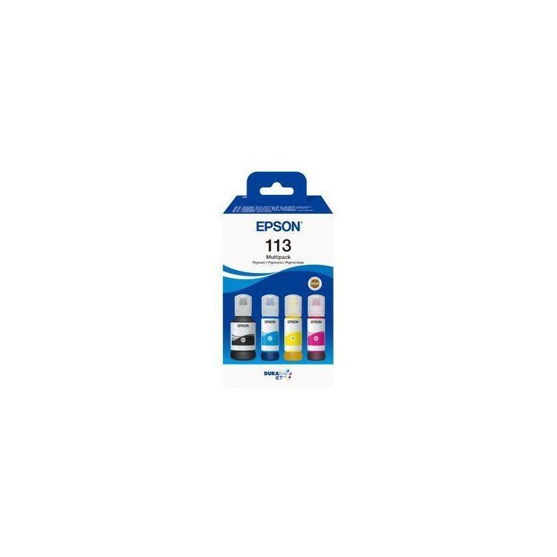 Multipack de 4 Bouteilles d'encre - EPSON - EcoTank 113 - Noir - Jaune