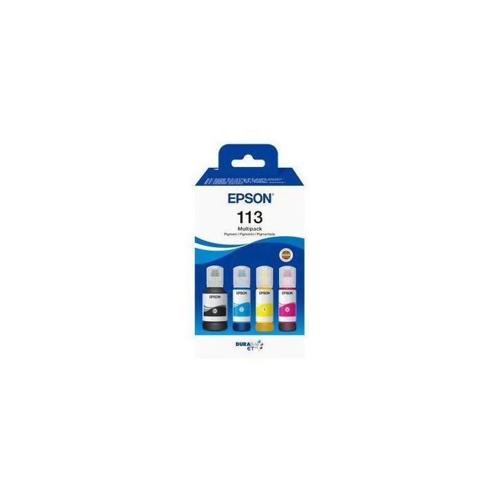 Multipack de 4 Bouteilles d'encre - EPSON - EcoTank 113 - Noir - Jaune - Cyan - Magenta Multipack de 4 Bouteilles d'encre - EPSON - EcoTank 113 - Noir - Jaune - Cyan - Magenta