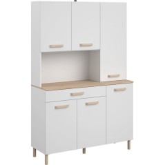 Buffet de cuisine - ESSENTIEL 2 - 120,1 x 40,3 x 182,6 cm - Blanc / Ch