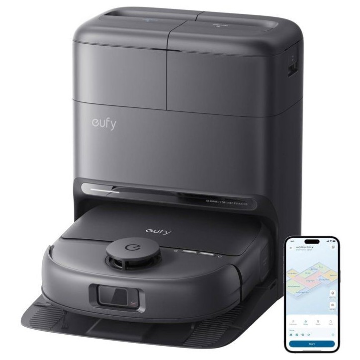 EUFY Omni C28 - Robot Aspirateur Laveur - Rouleau-Serpillere HydroJet autonettoyant - 15000 Pa - Conception Anti-noeud EUFY Omni C28 - Robot Aspirateur Laveur - Rouleau-Serpillere HydroJet autonettoyant - 15000 Pa - Conception Anti-noeud