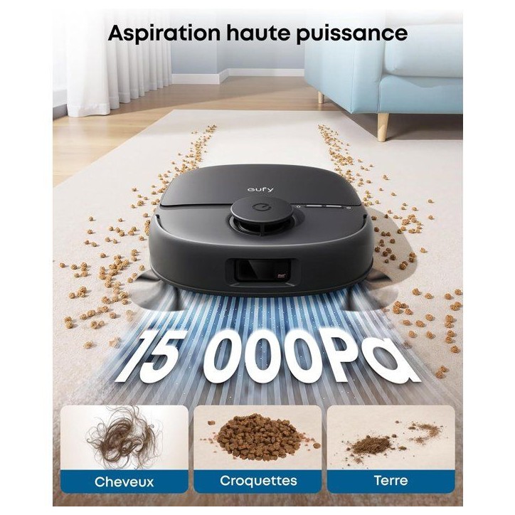 EUFY Omni C28 - Robot Aspirateur Laveur - Rouleau-Serpillere HydroJet autonettoyant - 15000 Pa - Conception Anti-noeud EUFY Omni C28 - Robot Aspirateur Laveur - Rouleau-Serpillere HydroJet autonettoyant - 15000 Pa - Conception Anti-noeud