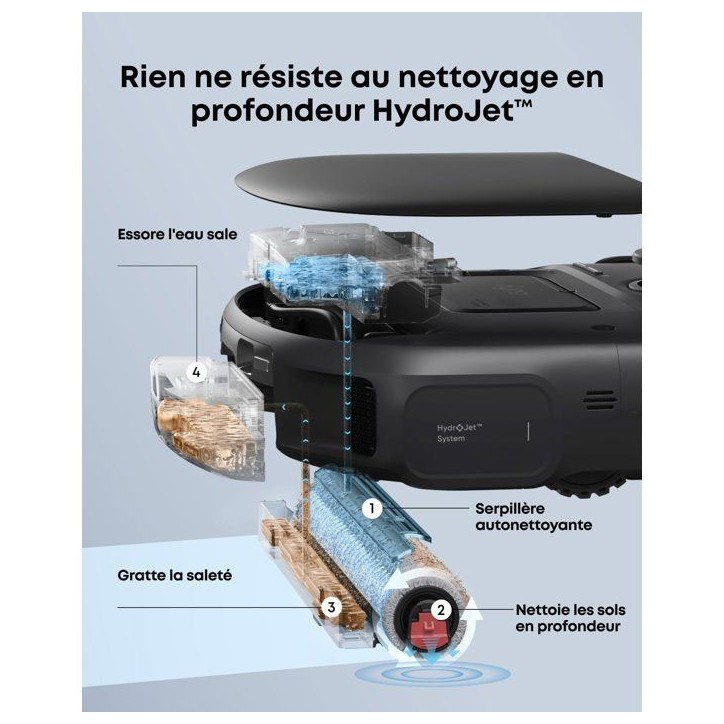 EUFY Omni C28 - Robot Aspirateur Laveur - Rouleau-Serpillere HydroJet autonettoyant - 15000 Pa - Conception Anti-noeud EUFY Omni C28 - Robot Aspirateur Laveur - Rouleau-Serpillere HydroJet autonettoyant - 15000 Pa - Conception Anti-noeud
