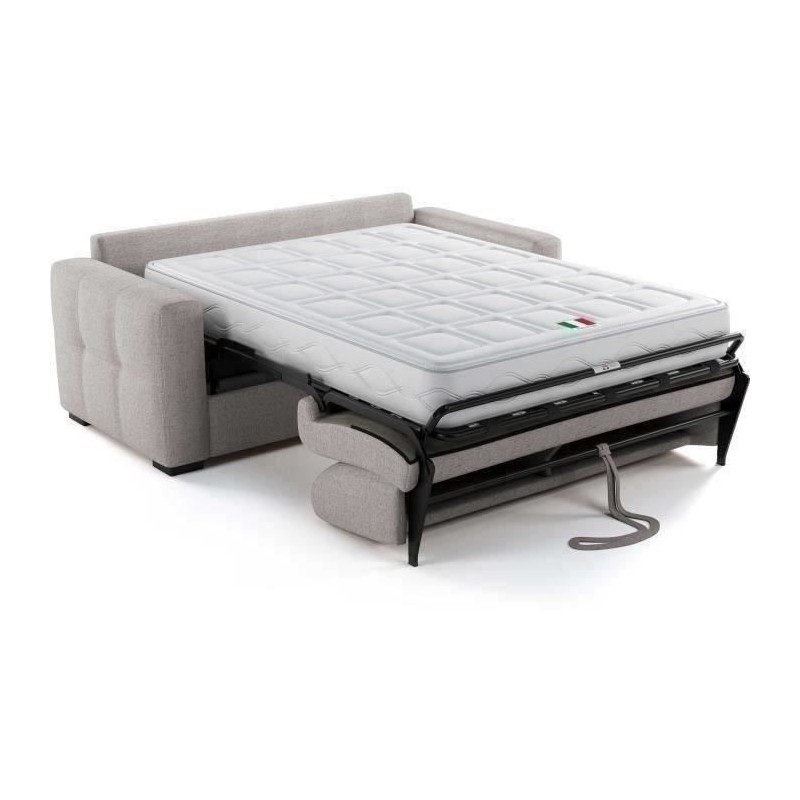Canapé convertible express - 3 places - EUREKA - Tissu gris - 200 x 1