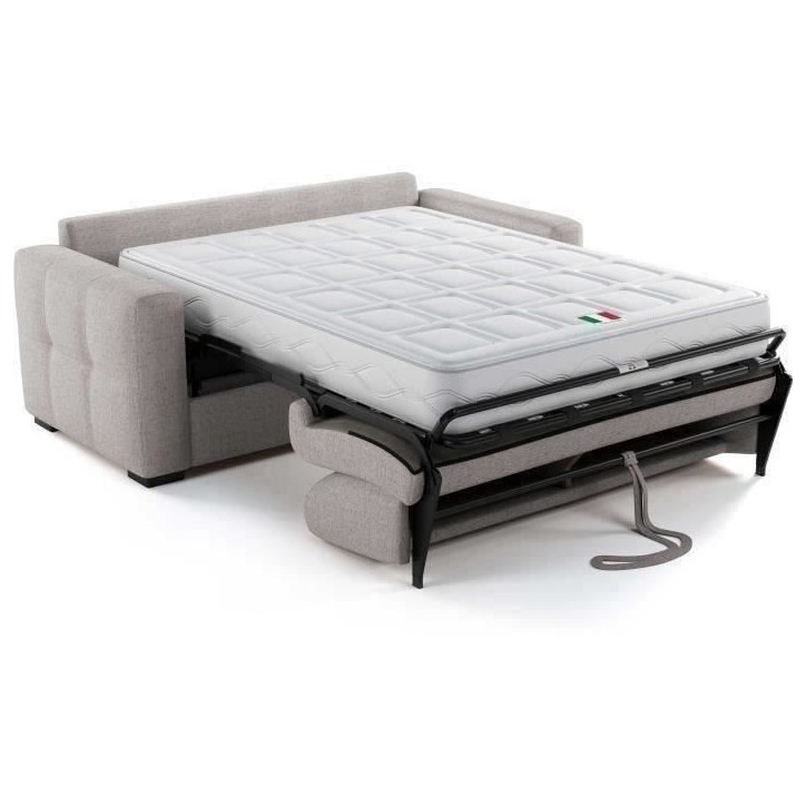 Canapé convertible express - 3 places - EUREKA - Tissu gris - 200 x 102 x 95 cm Canapé convertible express - 3 places - EUREKA - Tissu gris - 200 x 102 x 95 cm
