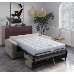 Canapé convertible express - 3 places - EUREKA - Tissu gris - 200 x 1