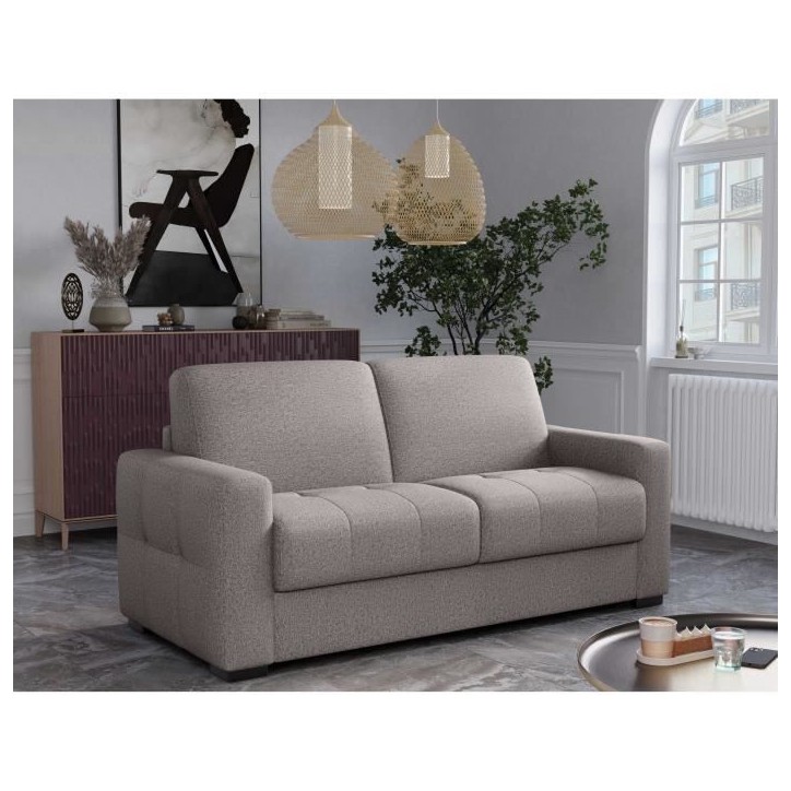 Canapé convertible express - 3 places - EUREKA - Tissu gris - 200 x 102 x 95 cm Canapé convertible express - 3 places - EUREKA - Tissu gris - 200 x 102 x 95 cm