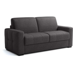 Canapé convertible express - 3 places - EUREKA - Tissu como 22 Graphite - 200 x 102 x 95 cm