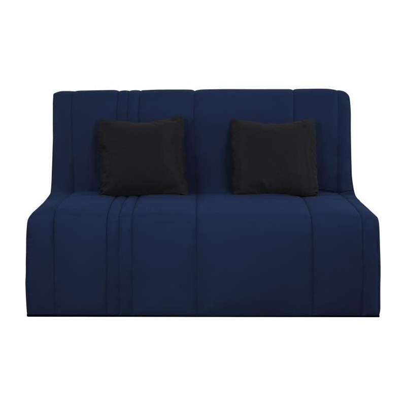Banquette BZ 2 places EVASION - Tissu marine - Matelas SIMMONS - Couch