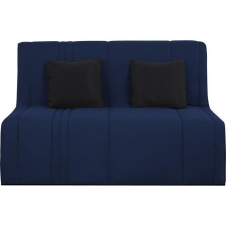 Banquette BZ 2 places EVASION - Tissu marine - Matelas SIMMONS - Couch