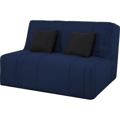 Banquette BZ 2 places EVASION - Tissu marine - Matelas SIMMONS - Couch