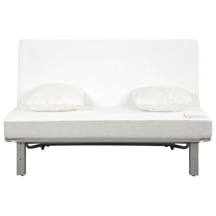 Banquette BZ 2 places EVASION - Tissu gris perle - Matelas SIMMONS - 440 ressorts ensachés - Couchage 188x138 cm Banquette BZ 2 places EVASION - Tissu gris perle - Matelas SIMMONS - 440 ressorts ensachés - Couchage 188x138 cm