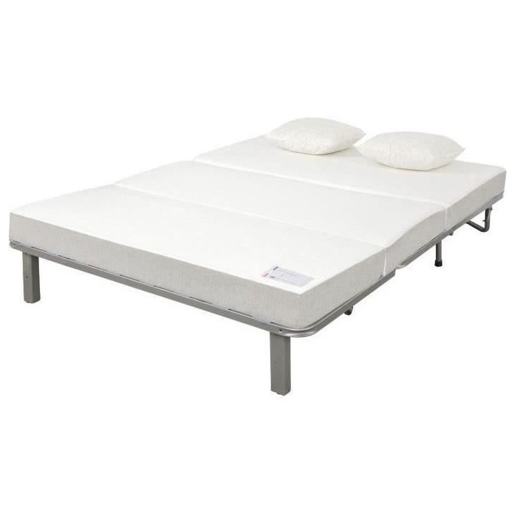 Banquette BZ 2 places EVASION - Tissu gris perle - Matelas SIMMONS - 440 ressorts ensachés - Couchage 188x138 cm Banquette BZ 2 places EVASION - Tissu gris perle - Matelas SIMMONS - 440 ressorts ensachés - Couchage 188x138 cm