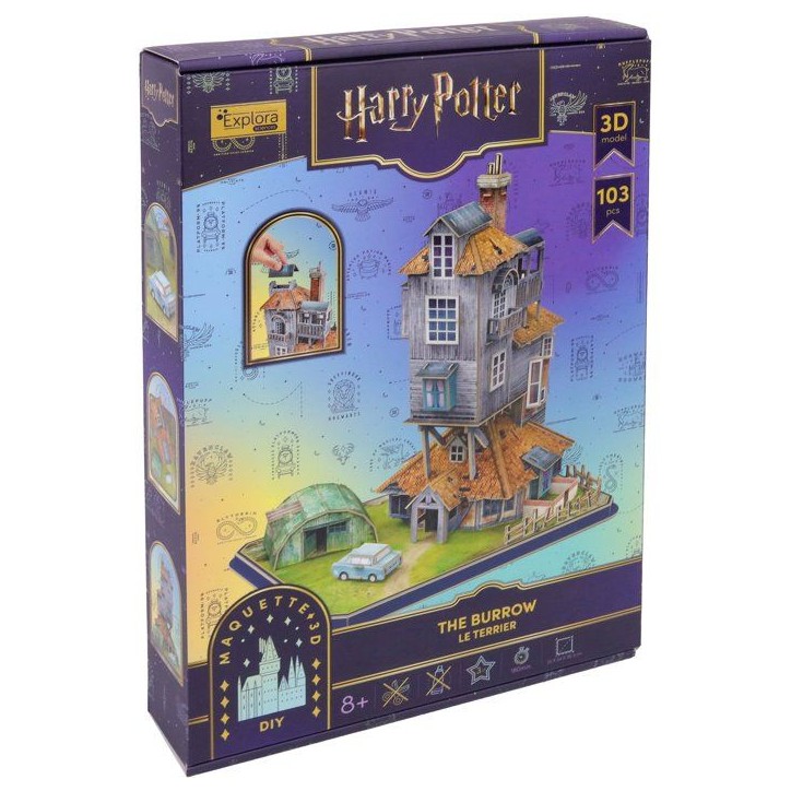 Puzzle 3D - Le Terrier Maison des Weasley - EXPLORA - 540309 - Licence Harry Potter - Des 8 ans Puzzle 3D - Le Terrier Maison des Weasley - EXPLORA - 540309 - Licence Harry Potter - Des 8 ans