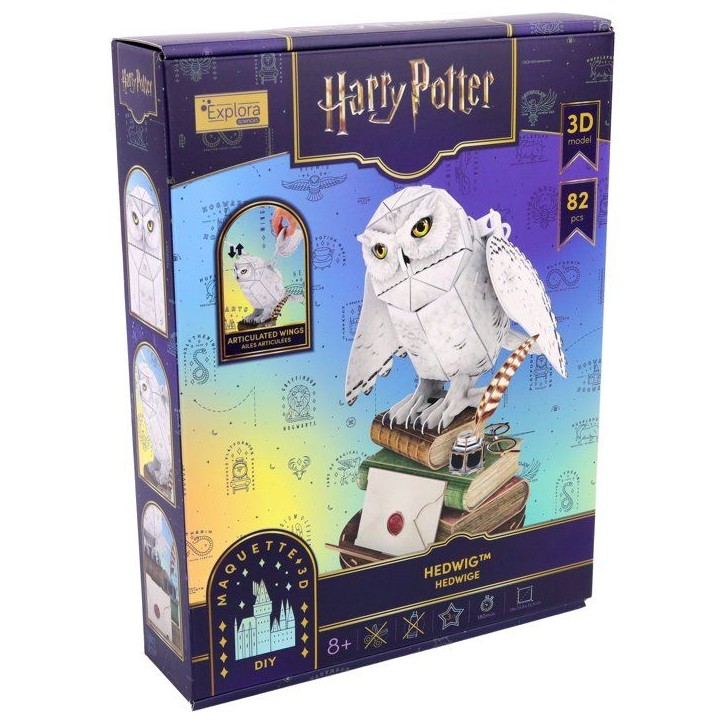 Puzzle 3D - Hedwige - EXPLORA - 540314 - Licence Harry Potter - 82 pieces - Des 8 ans Puzzle 3D - Hedwige - EXPLORA - 540314 - Licence Harry Potter - 82 pieces - Des 8 ans