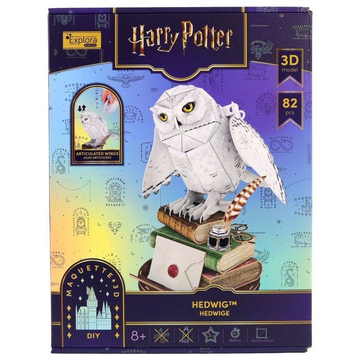 Puzzle 3D - Hedwige - EXPLORA - 540314 - Licence Harry Potter - 82 pieces - Des 8 ans Puzzle 3D - Hedwige - EXPLORA - 540314 - Licence Harry Potter - 82 pieces - Des 8 ans