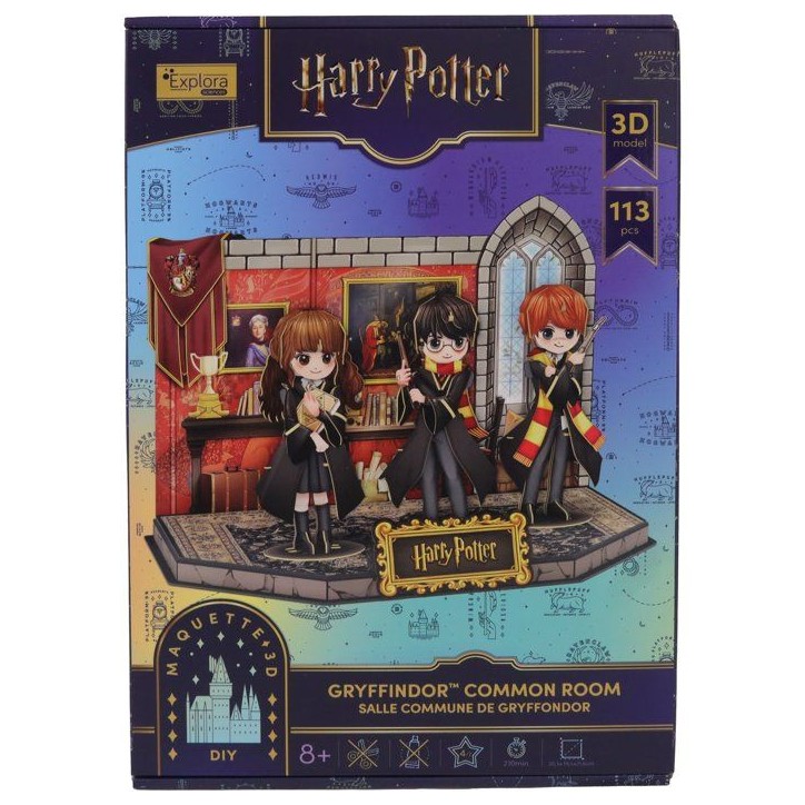 Puzzle 3D - Salle commune Gryffondor - EXPLORA - 540315 - Licence Harry Potter - 127 pieces - Des 8 ans Puzzle 3D - Salle commune Gryffondor - EXPLORA - 540315 - Licence Harry Potter - 127 pieces - Des 8 ans