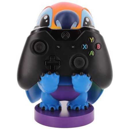 Figurine Disney Stitch Rainbow - EXQUISITE GAMING - Cable Guys - Support écouteurs, smartphone ou petit accessoire - 20 cm