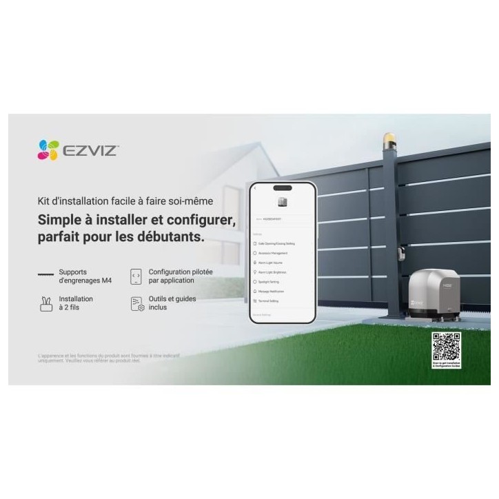 Kit moteur de portail coulissant - EZVIZ - HG2 600 Pro - Connecté - Jusqu'a 600 kg Kit moteur de portail coulissant - EZVIZ - HG2 600 Pro - Connecté - Jusqu'a 600 kg