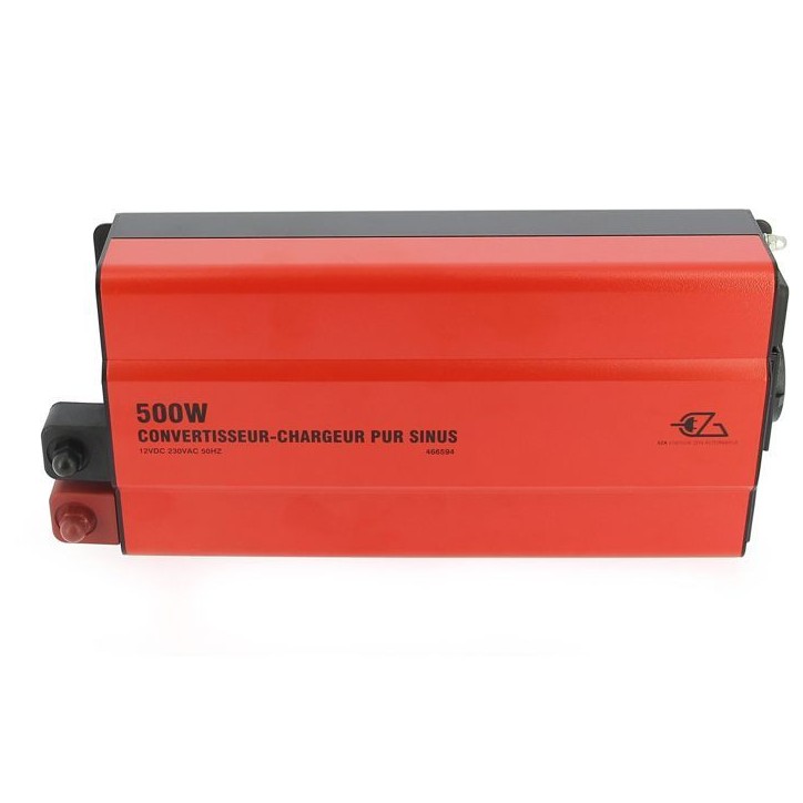 Convertisseur-chargeur - EZA - Pur Sinus 500 W - Onde sinusoidale pure - Chargeur 10 A - Compatible batteries AGM/Gel/Lithium