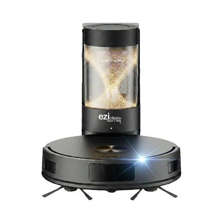 Robot aspirateur laveur - EZICLEAN CyberFlow MAX - GYROSMART connecté avec base de vidage - 10 000 Pa - 2 L - 80 min - Noir