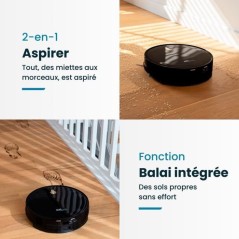 Robot Aspirateur Laveur Connecté EZICLEAN I-Bot Z5 - 75 min - 2.6Kpa
