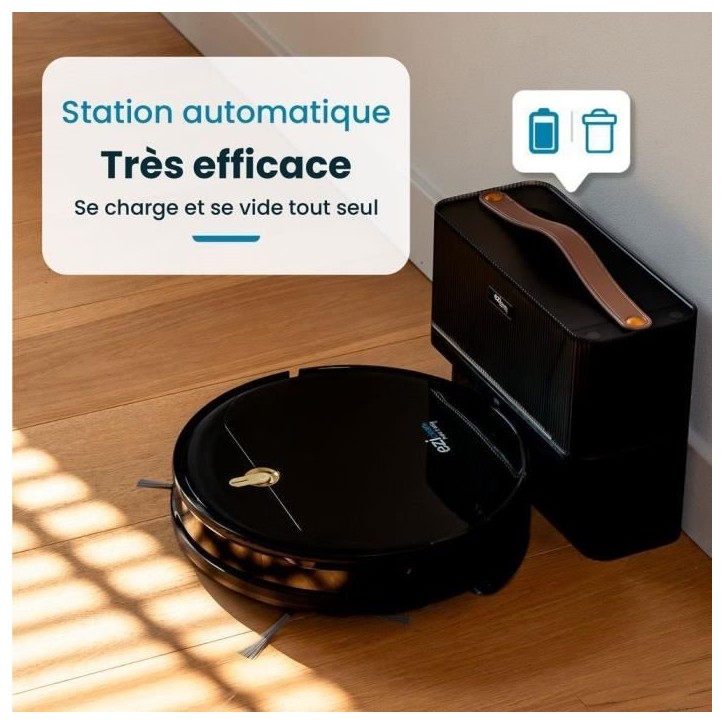 Robot Aspirateur Laveur Connecté EZICLEAN I-Bot Z5 - 75 min - 2.6Kpa - 60-90m² - Sols durs - 0.25L Robot Aspirateur Laveur Connecté EZICLEAN I-Bot Z5 - 75 min - 2.6Kpa - 60-90m² - Sols durs - 0.25L