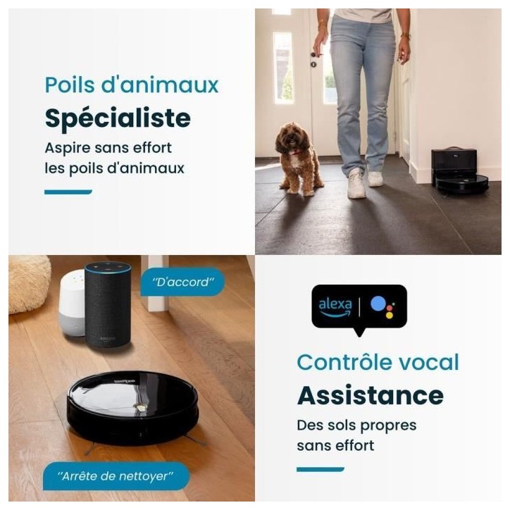 Robot Aspirateur Laveur Connecté EZICLEAN I-Bot Z5 - 75 min - 2.6Kpa - 60-90m² - Sols durs - 0.25L Robot Aspirateur Laveur Connecté EZICLEAN I-Bot Z5 - 75 min - 2.6Kpa - 60-90m² - Sols durs - 0.25L