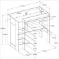 Lit combiné mezzanine enfant PARISOT HIGH - Chene et gris - Sommier inclus - 90 x 200 cm
