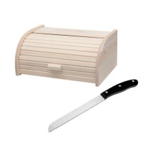 Set de 2 ustensiles Huche a pain en bois et Couteau a pain - FACKELMAN