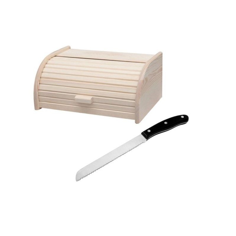 Set de 2 ustensiles Huche a pain en bois et Couteau a pain - FACKELMAN
