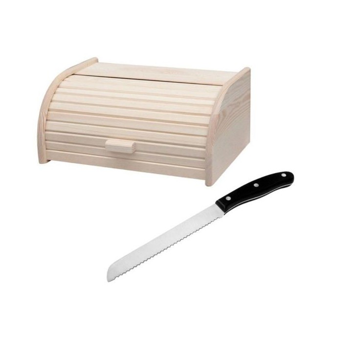 Set de 2 ustensiles Huche a pain en bois et Couteau a pain - FACKELMANN - Boissellerie Set de 2 ustensiles Huche a pain en bois et Couteau a pain - FACKELMANN - Boissellerie