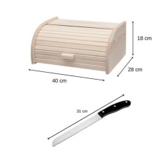 Set de 2 ustensiles Huche a pain en bois et Couteau a pain - FACKELMAN