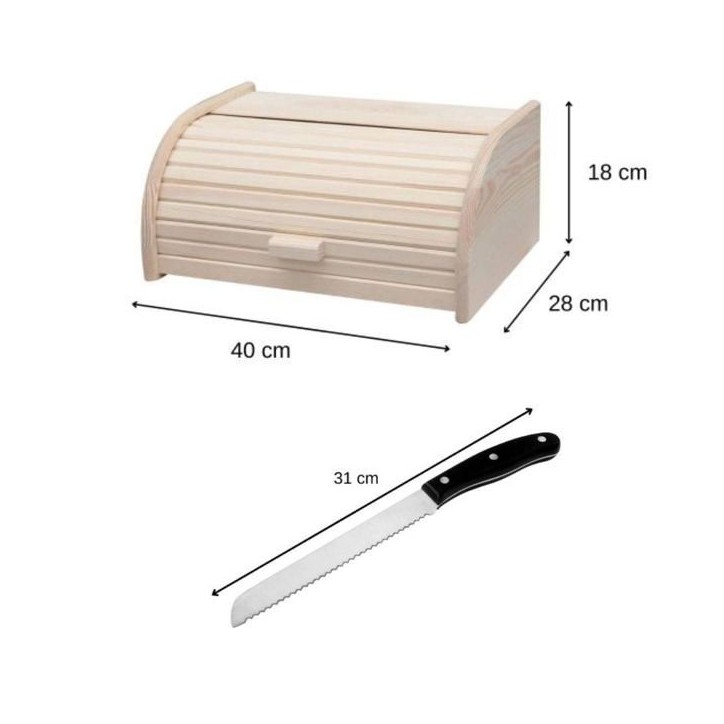 Set de 2 ustensiles Huche a pain en bois et Couteau a pain - FACKELMANN - Boissellerie Set de 2 ustensiles Huche a pain en bois et Couteau a pain - FACKELMANN - Boissellerie