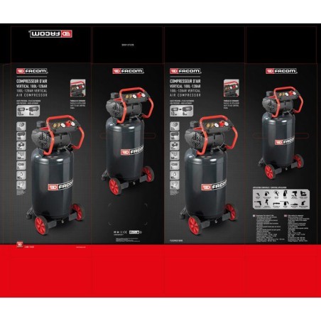Compresseur - Vertical - Facom - Pro - 100 L - 2,5 HP - 12 bars