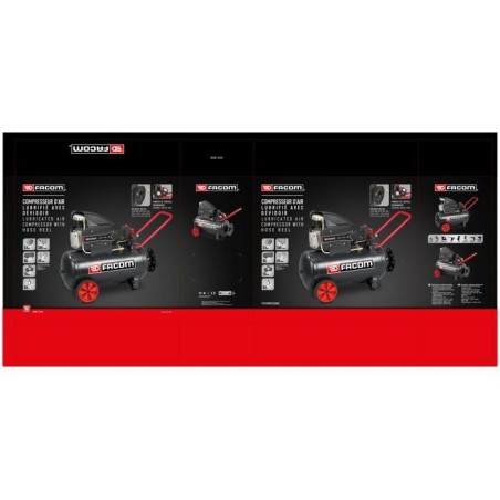 Compresseur - Horizontal - Facom - 50 L - 2,5 HP - 10 bars